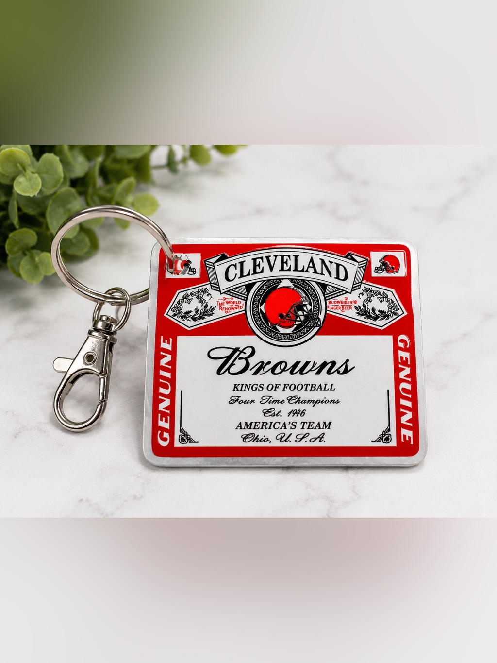 Red & White Keychain - Official Team Design